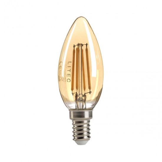 Elstead LED Lamps Leuchtmittel E14 10cm Bernsteinfarbenes Glas