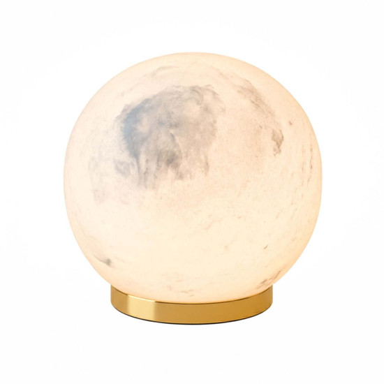 Elstead Luna LED Akku-Tischleuchte dimmbar warmweiss 2,2W 90Ra Weiß-Gold Marmor Zink 12cm