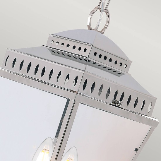 Elstead Mansion House Außen-Hängeleuchte E14 3-fach Poliertes Nickel IP44