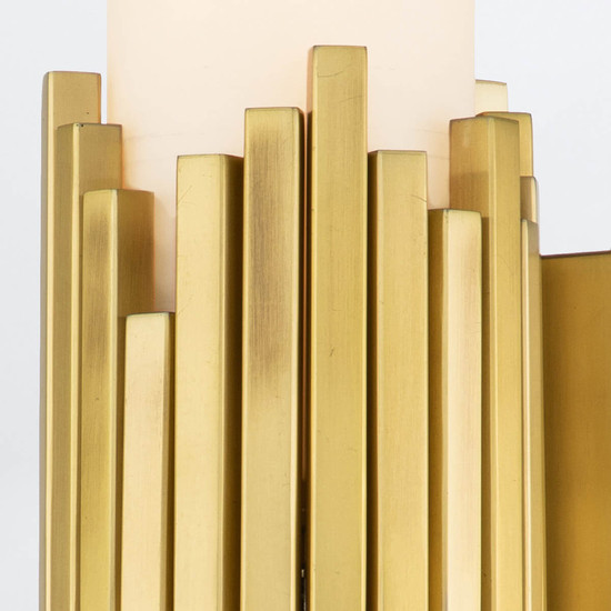 Elstead Marvele Wandleuchte G9 2-fach Gealtertes Messing Opal IP44