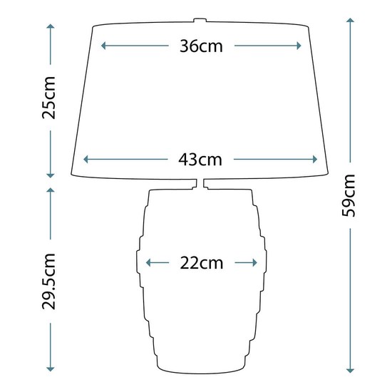 Elstead Neptune Tischleuchte E27 Blaue Glasur Silber, Made in UK