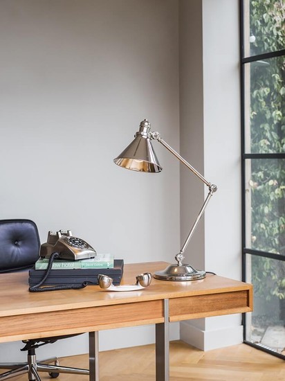 Elstead Provence Tischleuchte E27 Poliertes Nickel