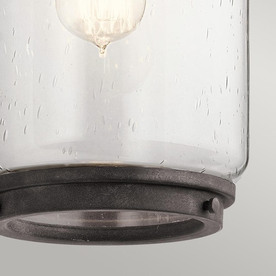 Elstead Andover Außen-Außenwandleuchte E27 44cm Verwittertes Zink Klar IP44