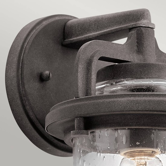 Elstead Andover Außen-Außenwandleuchte E27 29cm Verwittertes Zink Klar IP44