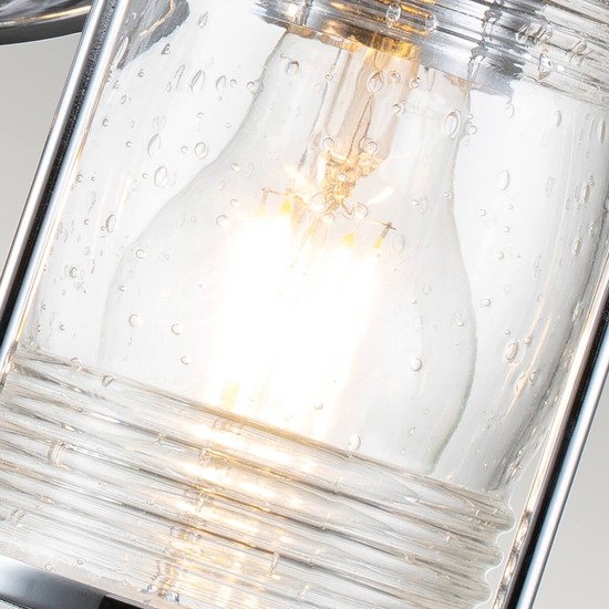 Elstead Ashland Bay Wandleuchte E27 4-fach Poliertes Chrom Klar gerippt IP44