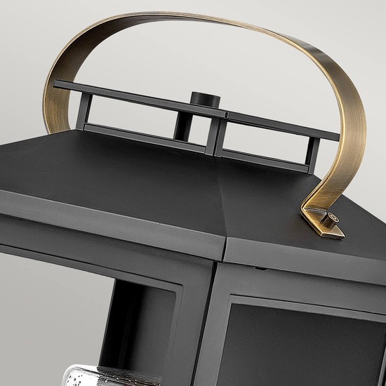 Elstead Atwater Außen-Außenwandleuchte E27 52cm Schwarz Klar IP44 Anti-Meerwasser