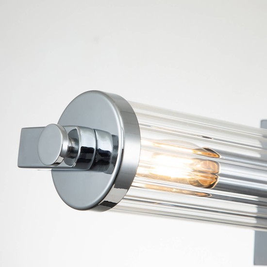 Elstead Azores Wandleuchte E14 4-fach Poliertes Chrom Klar geriffelt IP44