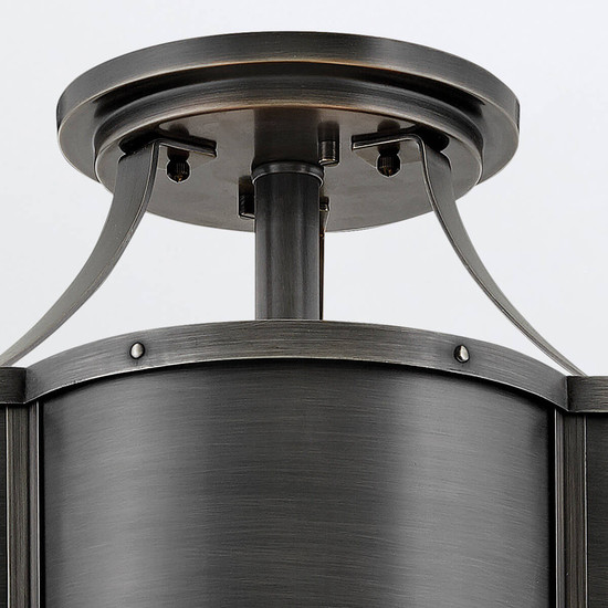 Elstead Chance Deckenleuchte E27 3-fach Geschwärztes Messing