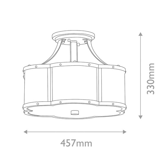 Elstead Chance Deckenleuchte E27 3-fach Geschwärztes Messing