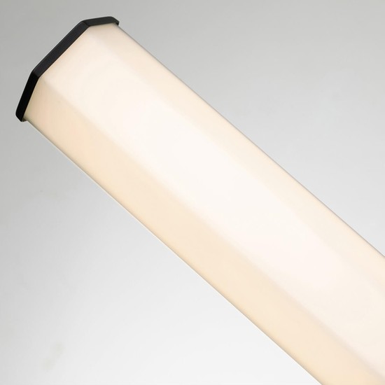 Elstead Facet LED Wandleuchte 2-fach Mattes Schwarz Opal geätzt IP44