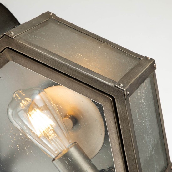 Elstead Heath Außen-Außenwandleuchte E27 48cm Brünierte Bronze Klar IP44