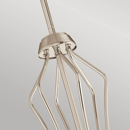 Elstead Kayva LED Kronleuchter 64cm Poliertes Nickel Klar facettiert IP44