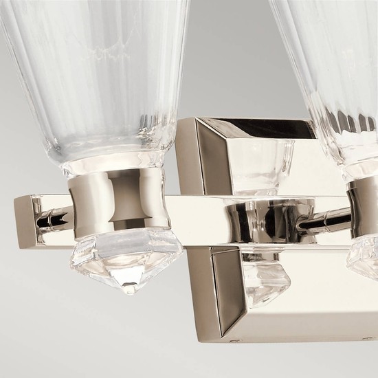 Elstead Kayva LED Wandleuchte 3-fach Poliertes Nickel Klar facettiert IP44