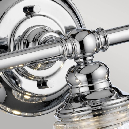 Elstead Keynes LED Wandleuchte G9 3-fach Poliertes Chrom Klar IP44