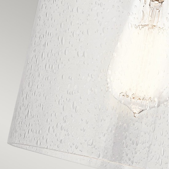 Elstead Kitner Wandleuchte E27 Poliertes Nickel Klar mit Luftbläschen