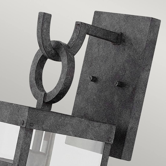 Elstead Porter Außen-Außenwandleuchte E27 56cm Gealtertes Zink Klar IP44