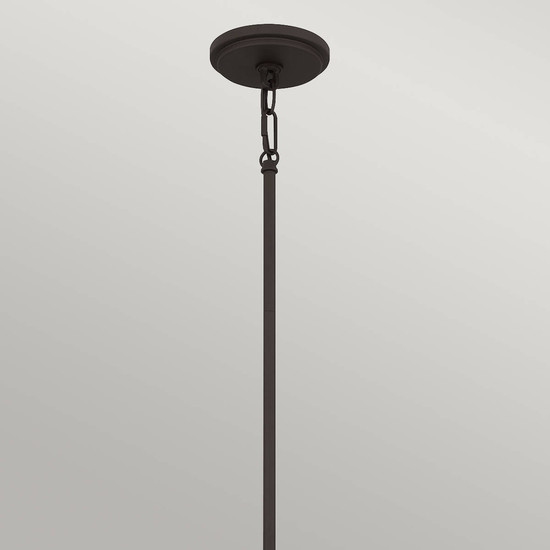 Elstead Brecken Pendelleuchte E27 2-fach Gealterte Bronze und Schirm in Alabasteroptik Opalglas