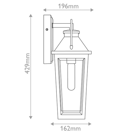 Elstead Buckley Außenwandleuchte E27 mattschwarz und Messing Akzente Glas klar IP44 Anti-Meerwasser