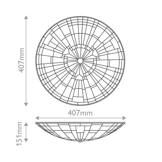 Elstead Inglenook Deckenleuchte E27 2-fach Valiant Bronze und Kunstglas-Schirm Tiffanyglas