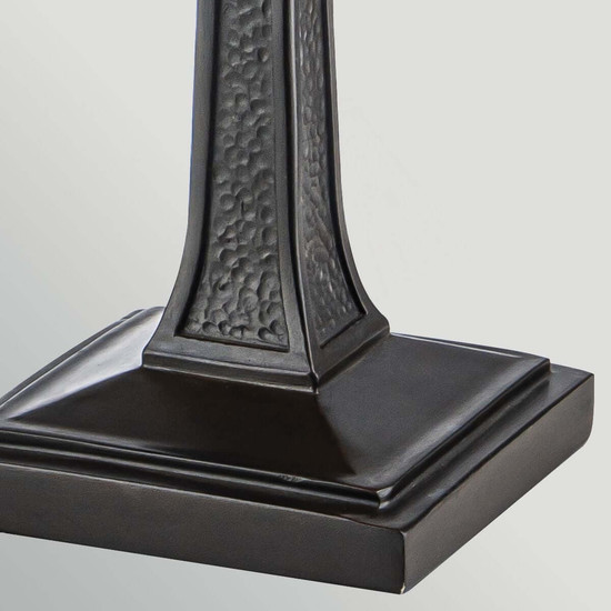 Elstead Inglenook Tischleuchte E14 Valiant-Bronze Stahl Tiffanyglas 37cm
