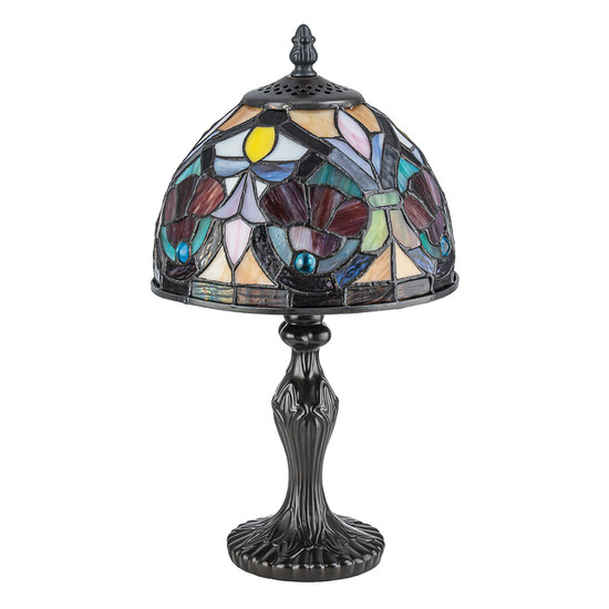 Elstead Larissa Tiffanyglas Tischleuchte E14 Vintage-Bronze Stahl 37cm
