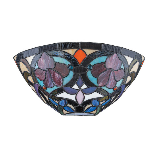 Elstead Larissa Tiffanyglas Wandleuchte 2-flammig E14 Vintage-Bronze Stahl 20cm