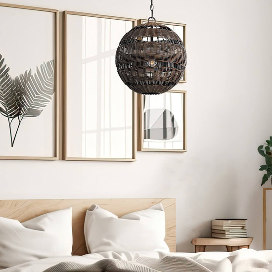 Elstead Lindendale Pendelleuchte E27 Western Bronze Western Bronze IP44