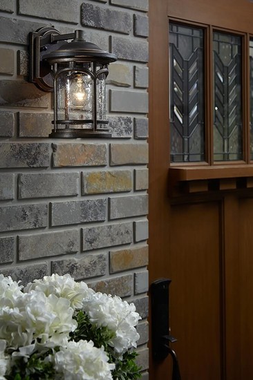 Elstead Marblehead Außen-Wandleuchte E27 37cm Palladianische Bronze IP44 Anti-Meerwasser