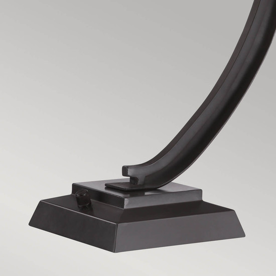 Elstead Pomeroy Tischlampe E27 Western Bronze mit Kunstglas Schirm Tiffanyglas