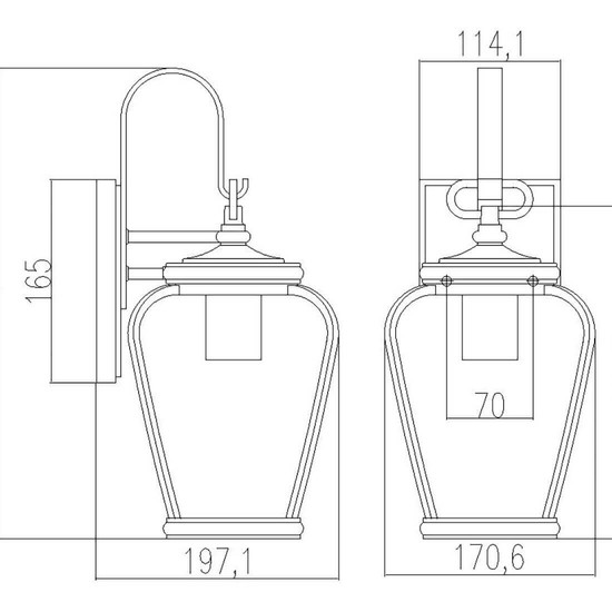 Elstead Province Außen-Wandleuchte E27 Mystic Schwarz IP44
