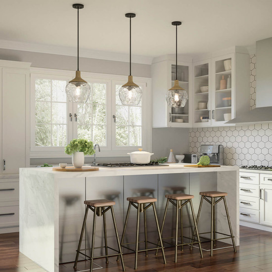 Elstead Royer Pendelleuchte E27 Mattschwarz mit Naturseil und Schirm aus mungeblasenem Glas Stahl, Glas klar