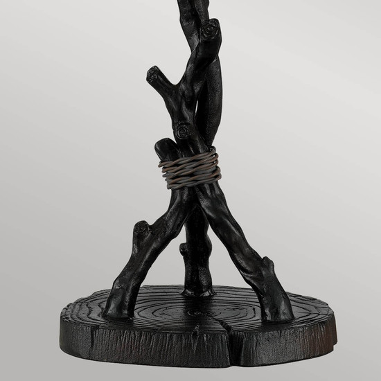 Elstead Whispering Tischlampe E27 2-fach Valiant Bronze und Kunstglas-Schirm Tiffanyglas cremeweiß