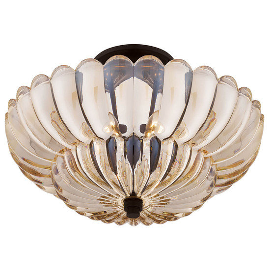 Elstead Whitecap Deckenleuchte E14 4-fach Glas getönt, Kakaofarben Glas amber