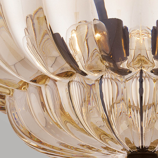 Elstead Whitecap Deckenleuchte E14 4-fach Glas getönt, Kakaofarben Glas amber