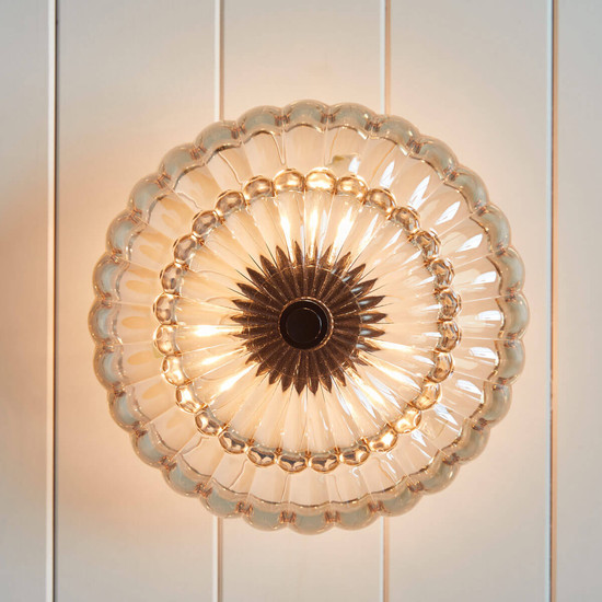 Elstead Whitecap Deckenleuchte E14 3-fach Glas getönt, Kakaofarben Glas amber