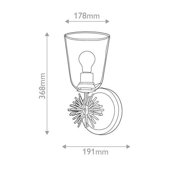 Elstead Staring Wandleuchte E27 Gebeiztes Gold Klar