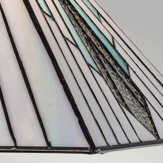 Elstead Alderley Tischlampe E27 Vintage-Bronze Tiffanyglas