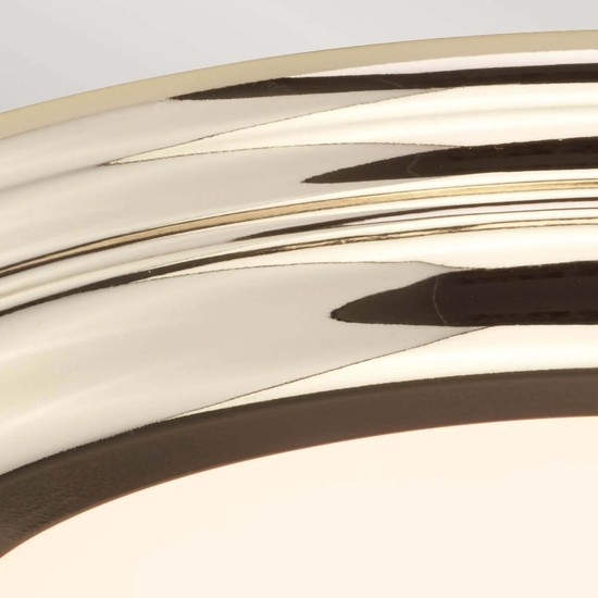 Elstead Welland LED Deckenleuchte 4cm Poliertes Messing IP54