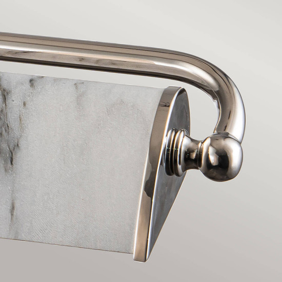 Elstead Winchfield Bilderleuchte E14 4-fach Poliertes Nickel & Weißer Marmoreffekt Nickel poliert und weiße Marmor Optik
