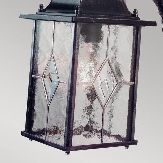 Elstead Wexford Außen-Wandleuchte E27 37cm Schwarz-Silber