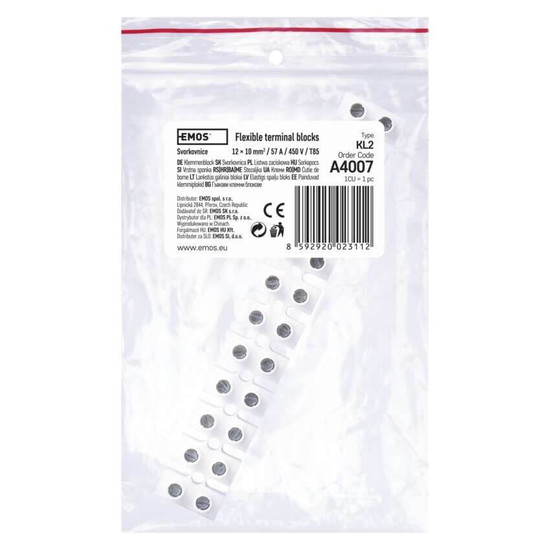 Emos Lüsterklemme 12-fach 2,5-10mm² 57A Weiß A4007