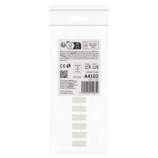 Emos Lüsterklemme 12-fach 4-6mm² 41A PP Weiß A4102