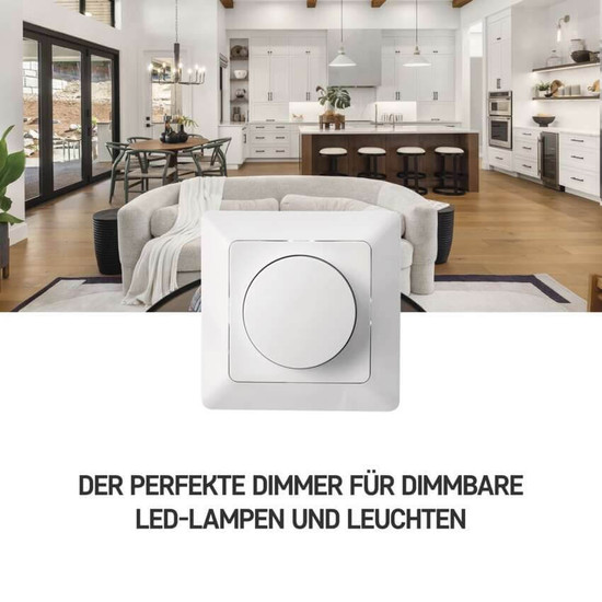 Emos Installationszubehör Dimmer für LED 3-100W Weiß glänzend A6003.0