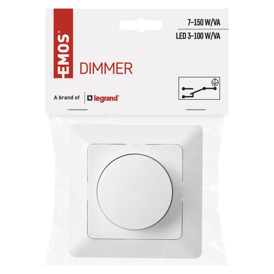 Emos Installationszubehör Dimmer für LED 3-100W Weiß glänzend A6003.0