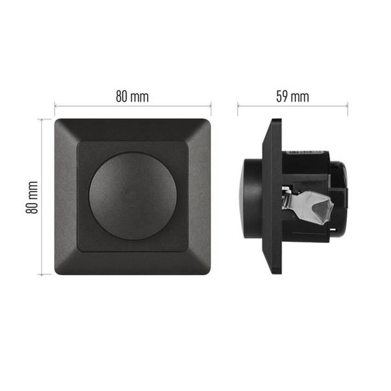 Emos Installationszubehör Dimmer für LED 3-100W Anthrazit A6003.1