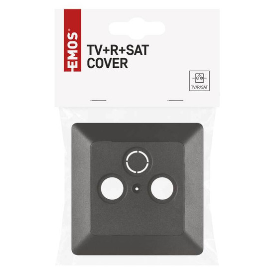 Emos Installationszubehör für TV+R+SAT einfach Anthrazit A6004.8