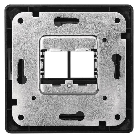 Emos Installationszubehör für 2x RJ45 doppelt Anthrazit A6004.9
