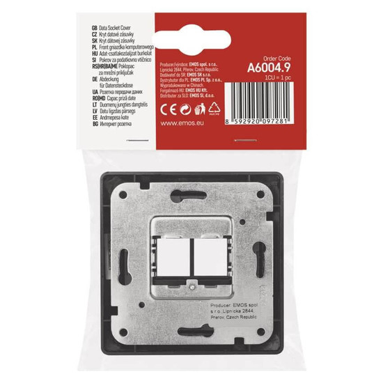 Emos Installationszubehör für 2x RJ45 doppelt Anthrazit A6004.9