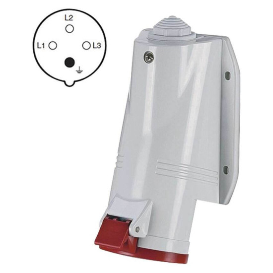 Emos CEE-Wandsteckdose 4-polig 32A 400V IP44 Rot A6212