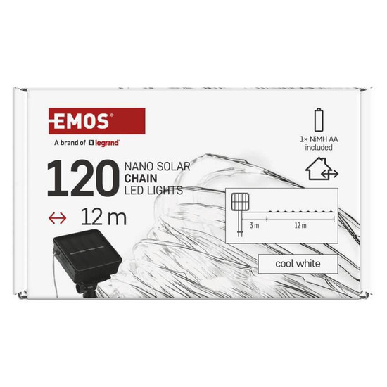 Emos LED Solar-Lichterkette 2,4W tageslichtweiss Akku IP44 D3ZC01